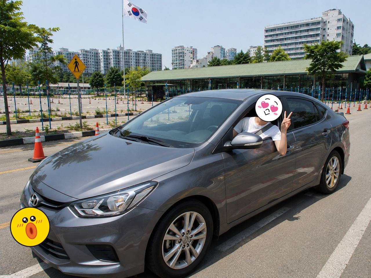 면허시험 준비와 기본기 연습을 마친 수강생 사진